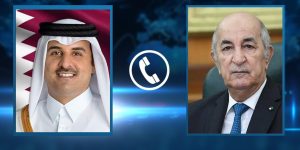 الرئيس تبون وأمير دولة قطر  يثمنان العلاقات المتميزة التي تربط البلدين