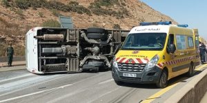 38 جريحاً في انحراف حافلة بتلمسان