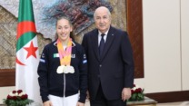 رئيس الجمهورية يستقبل البطلة العالمية كيليا نمور
