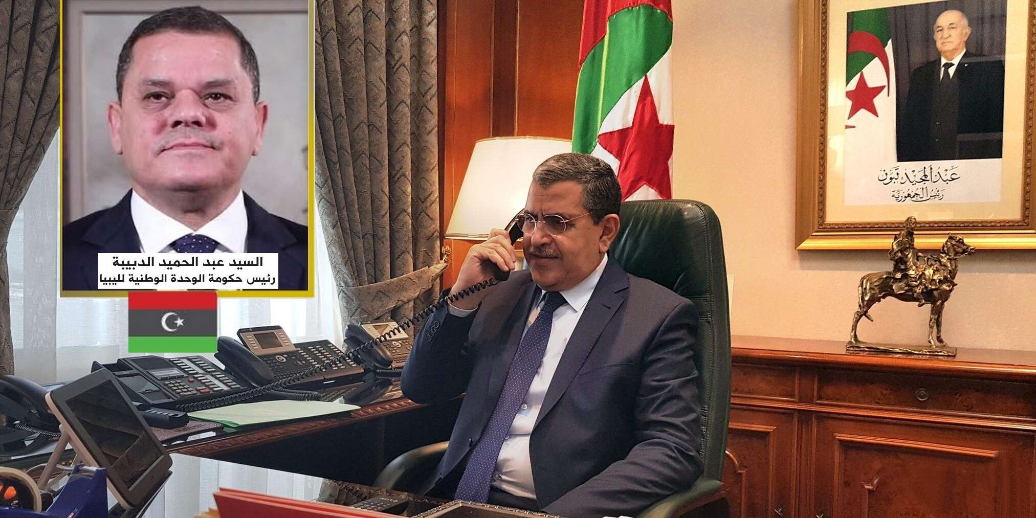 جراد يجري اتصالا هاتفيا مع رئيس حكومة الوحدة الليبية  