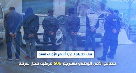 أمن وطني: استرجاع 606 مركبة وتوقيف 438 شخصا خلال ال9 أشهر الاولى من 2021