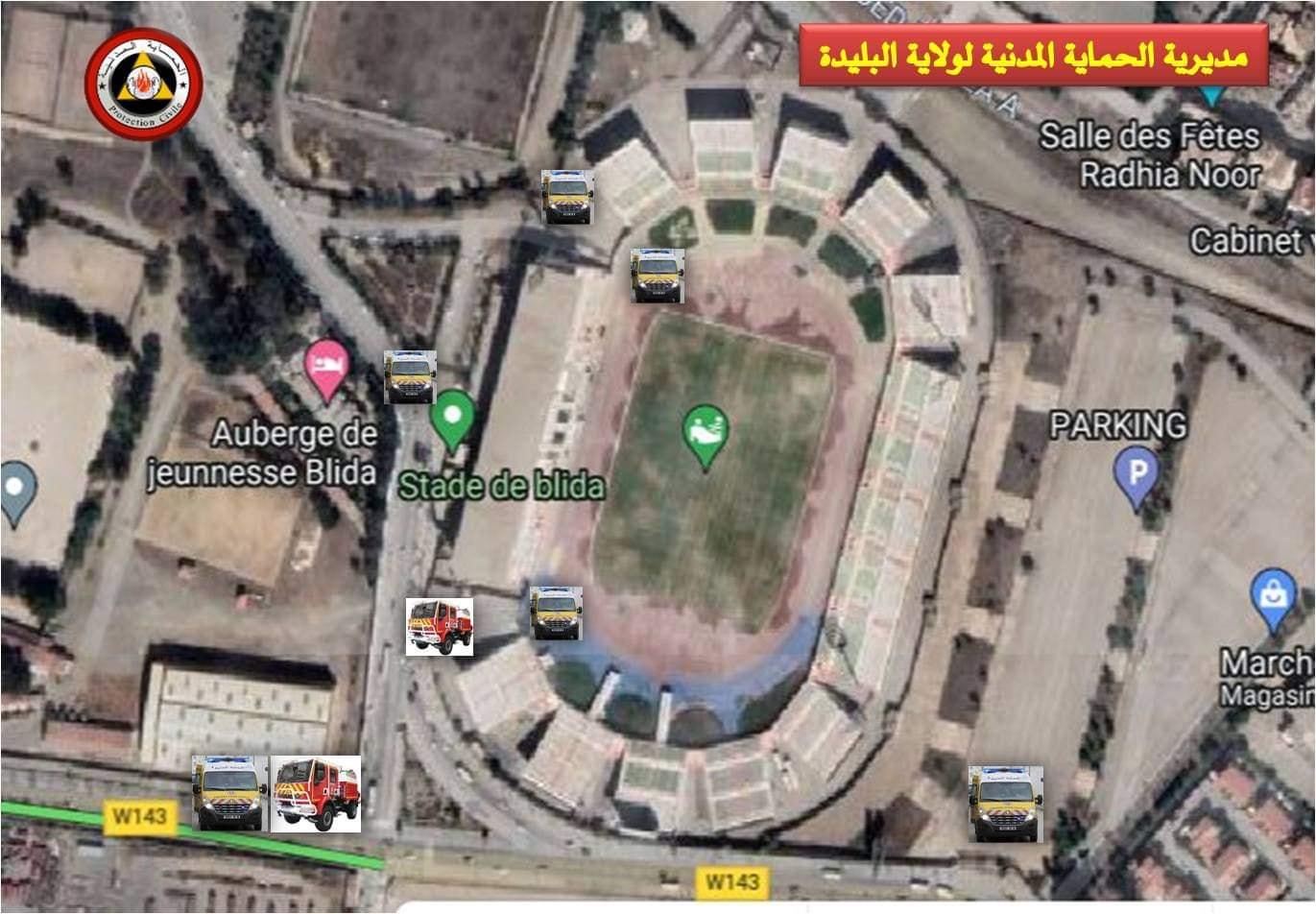 الحماية المدنية تنصب جهاز أمني وصحي خاص لمباراة الجزائر الكاميرون