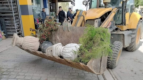 إزالة العوائق و الحواجز الموضوعة عشوائيا بالرويبة