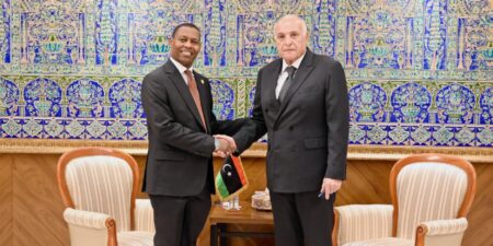 عطاف يستقبل سفير دولة ليبيا بالجزائر