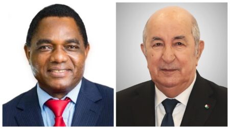 رئيس الجمهورية يتلقى التهاني من رئيس جمهورية زامبيا بمناسبة إعادة انتخابه لعهدة جديدة