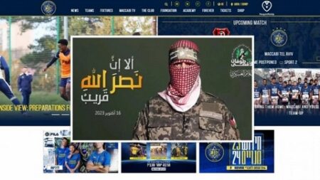 اختراق مواقع رياضية صهيونية ووضع صورة أبو عبيدة
