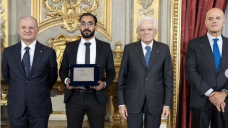 الرئيس الإيطالي يكرم الدكتور الجزائري لخضر حميداتو