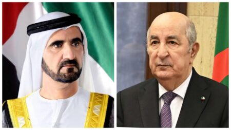 رئيس الجمهورية يتلقى التهاني من نائب رئيس دولة الإمارات حاكم دبي بمناسبة الذكرى الـ 70 لاندلاع الثورة التحريرية المجيدة