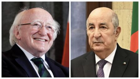 رئيس الجمهورية يتلقى تهانئ نظيره الايرلندي بمناسبة الذكرى ال70 لاندلاع ثورة التحرير المجيدة