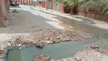 اهتراء قنوات الصرف الصحي بحي بريجة بسطاوالي