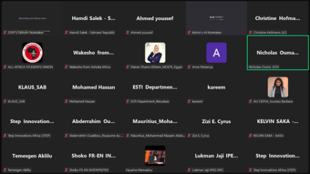 الجمهورية الصحراوية تشارك في جلسة حول الإطار المقترح للرصد والتدريب الفني والمهني القارية