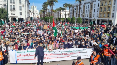 مسيرات ووقفات بمختلف المناطق المغربية ضد التطبيع مع الكيان الصهيوني
