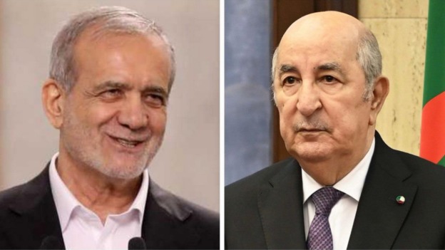 الرئيس تبون ونظيره الايراني يعبران عن  إرادتهما للعمل سويا من أجل تثبيت الأمن والاستقرار الدوليين