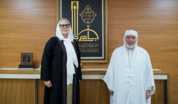 عميد جامع الجزائر يستعرض مع سفيرة  الدانمارك  فرص التعاون في  الحوار الديني والثقافي