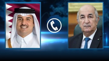 رئيس الجمهورية يجري مكالمة هاتفية مع أمير دولة قطر الشقيقة