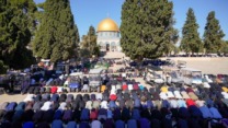 صورة معبرة عن عشرات آلاف المصلين يُؤدون صلاة الجمعة في المسجد الأقصى