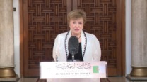 صورة معبرة عن المديرة العامة لصندوق النقد الدولي تشيد بالتقدم الكبير الذي أحرزته الجزائر في مجال الاستقرار الاقتصادي