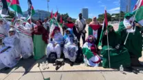 الوفد البرلماني الصحراوي يختتم زيارته إلى سويسرا بوقفة تضامنية أمام الأمم المتحدة بجنيف